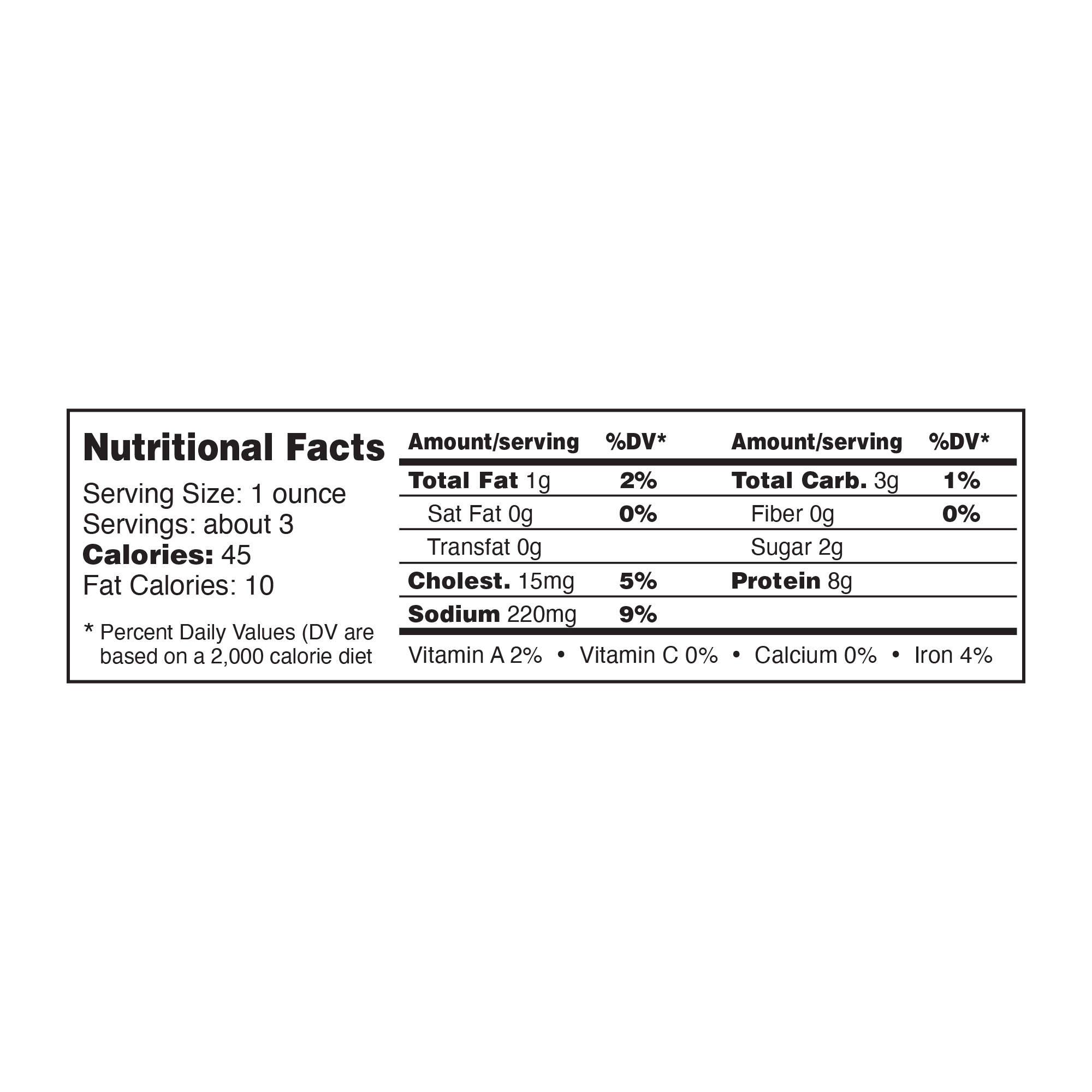 Nutritional Chart OK Jerky Sweet & Spicy Nutritional Chart OK Jerky Sweet Spicy Image at Dellaria's Gourmet Food