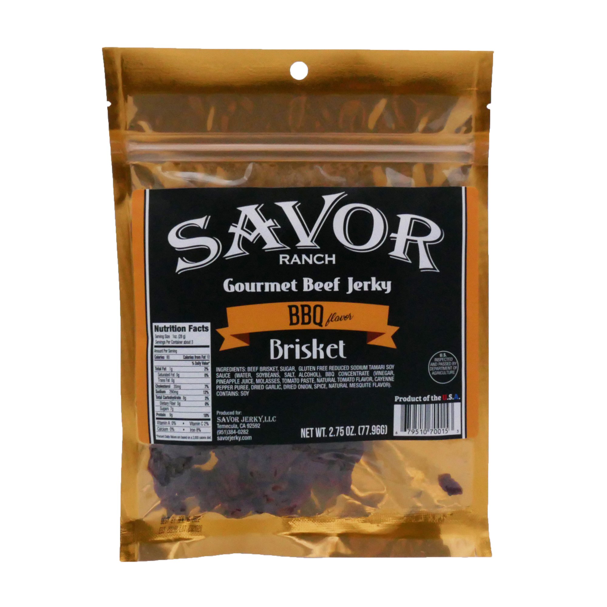 Savor Ranch BBQ Flavor Beef Brisket Jerky