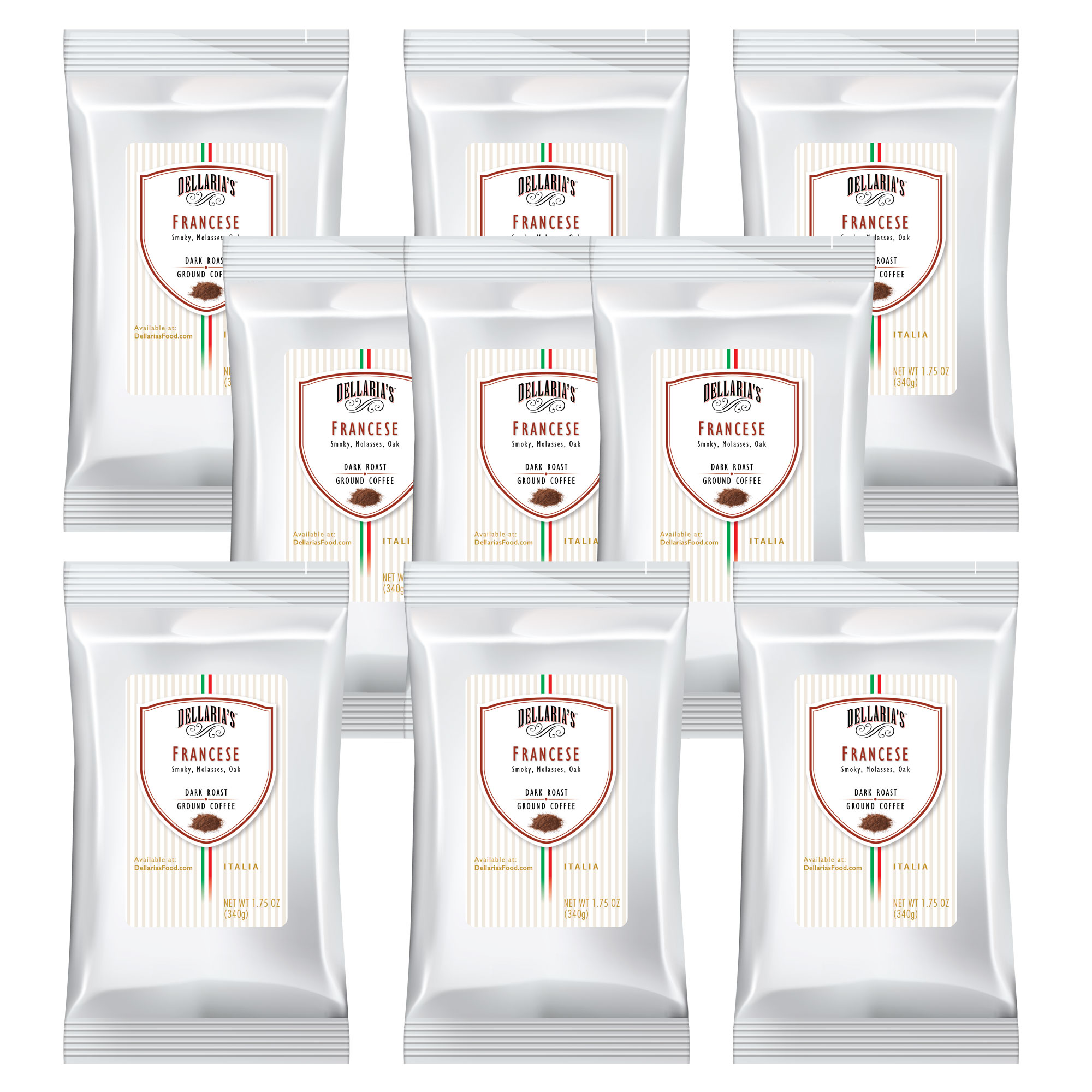 Dellaria’s Coffee Pillow Pack <br/> Francese <br/> 9 Count (1.75 oz bags)